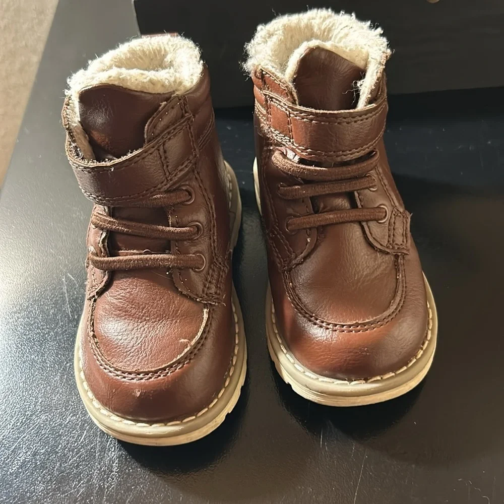 Baby Brown Leather Boots Size 5